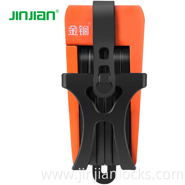 Jinjian Anti Theft Foldable Structure Wearable Compact Bicycle folding Lock with key set